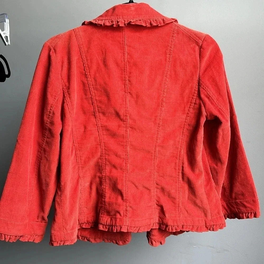 Sandro Red Ruffled Jacket - Picture 6 of 7